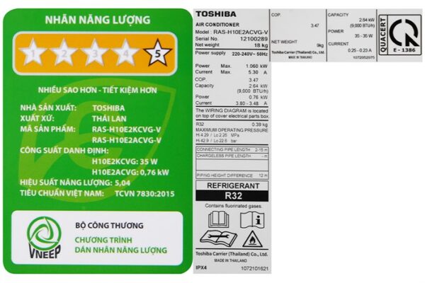 Máy lạnh Toshiba Inverter 1 HP RAS-H10E2KCVG-V - Hình ảnh 7