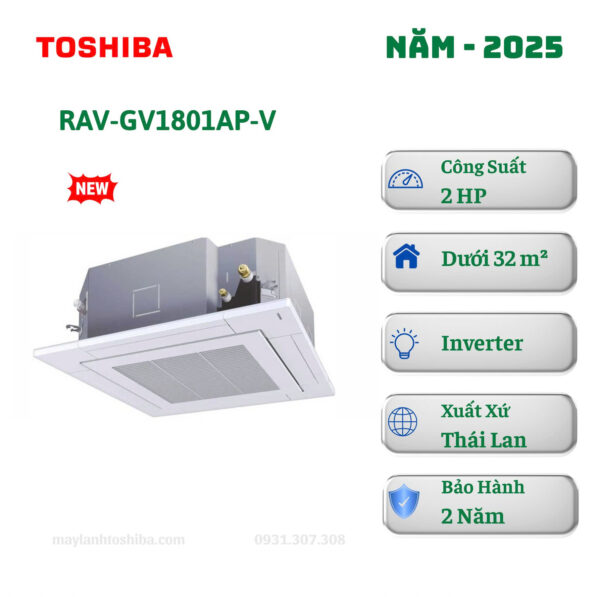 Máy lạnh âm trần Toshiba Inverter 2.0HP RAV-GV1801AP-V