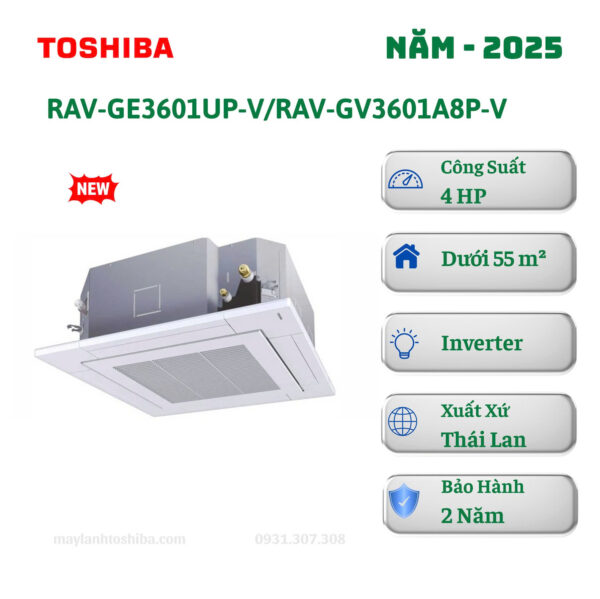 máy lạnh âm trần cassette rav-ge3601up/rav-gv3601a8p-v