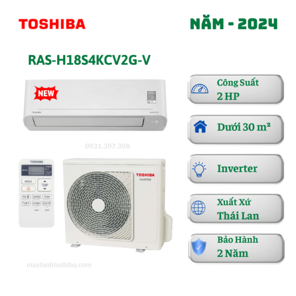 Máy lạnh Toshiba Inverter 2HP RAS-H18S4KCV2G-V