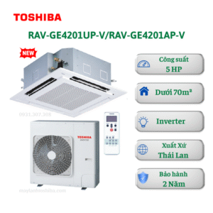 Máy lạnh Toshiba âm trần Cassette RAV-GE4201UP-V/RAV-GE4201AP-V Inverter 5HP 1 chiều 4 hướng thổi (1 Pha)