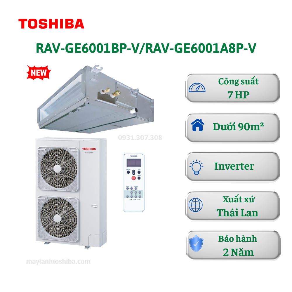 Máy lạnh âm trần nối ống gió Toshiba RAV-GE6001BP-V/RAV-GE6001A8P-V