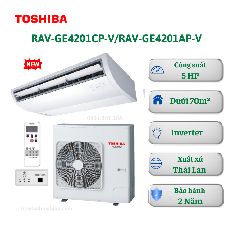 Máy lạnh Toshiba áp trần RAV-GE4201CP-V/GE4201AP-V 5HP 1 pha