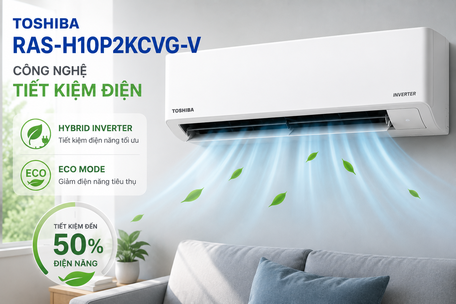 Máy lạnh Toshiba RAS-H10P2KCVG-V có tiết kiệm điện không?