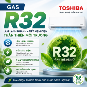 Máy lạnh Toshiba sử dụng Gas R32 thế hệ mới